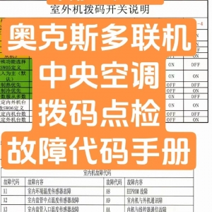 本期口令2535-奥克斯多联机中央空调点检拨码故障代码手册